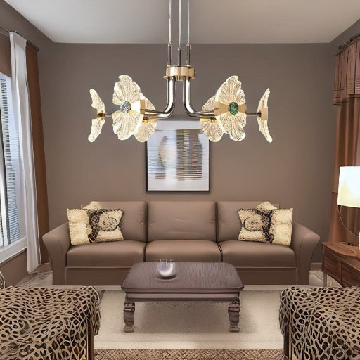 MIRODEMI® Zaventem Luxury Chandelier in the Shape of Lotus Leaf for Dining Room image | luxury lighting | lotus shape chandeliers