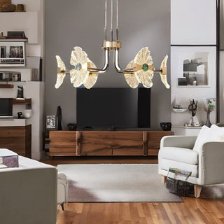 MIRODEMI® Zaventem Luxury Chandelier in the Shape of Lotus Leaf for Dining Room image | luxury lighting | lotus shape chandeliers