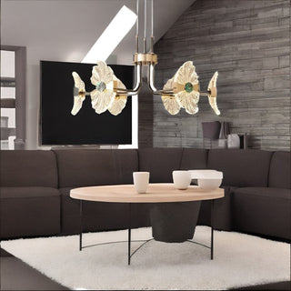 MIRODEMI® Zaventem Luxury Chandelier in the Shape of Lotus Leaf for Dining Room image | luxury lighting | lotus shape chandeliers