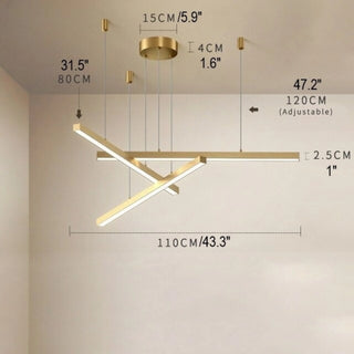 MIRODEMI® Zeccone | Minimalist Gold Line Chandelier for Dining Room