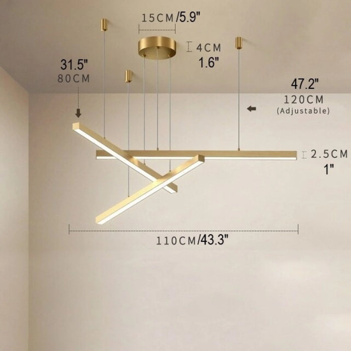 MIRODEMI® Zeccone | Minimalist Gold Line Chandelier for Dining Room