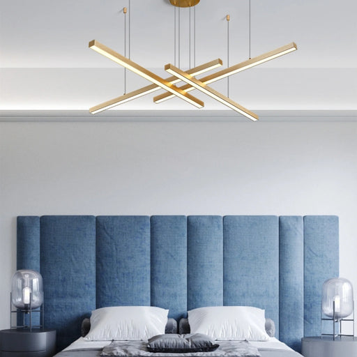 MIRODEMI® Zeccone | Minimalist Gold Long Line Chandelier for Dining Room