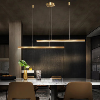 MIRODEMI® Zeccone | Minimalist Gold Long Line Chandelier for Kitchen Island