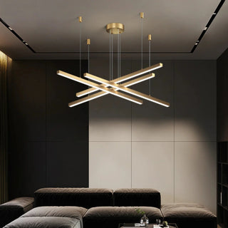 MIRODEMI® Zeccone | Minimalist Gold Long Line Light Chandelier for Dining Room