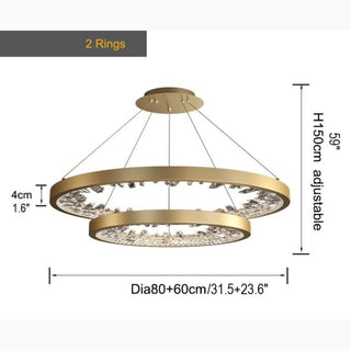 MIRODEMI® Zeddiani | Modern Rings Led Crystal Chandelier for Bedroom