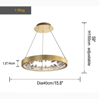 MIRODEMI® Zeddiani | Gold Rings Chandelier for Bedroom