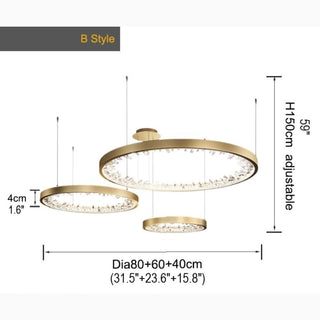 MIRODEMI® Zeddiani | Luxury Rings Led Crystal Chandelier for Bedroom