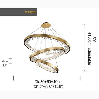 MIRODEMI® Zeddiani | Creative Rings Led Crystal Chandelier for Bedroom