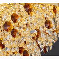 MIRODEMI Zeme Creative Luxury Round Gold Colored Crystal Chandelier Lampshade Details