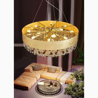 MIRODEMI Zeme Creative Luxury Round Gold Colored Crystal Chandelier For Home Decoration