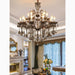 MIRODEMI Zenevredo European-Style Retro Crystal Candle Shape Chandelier For Living Room