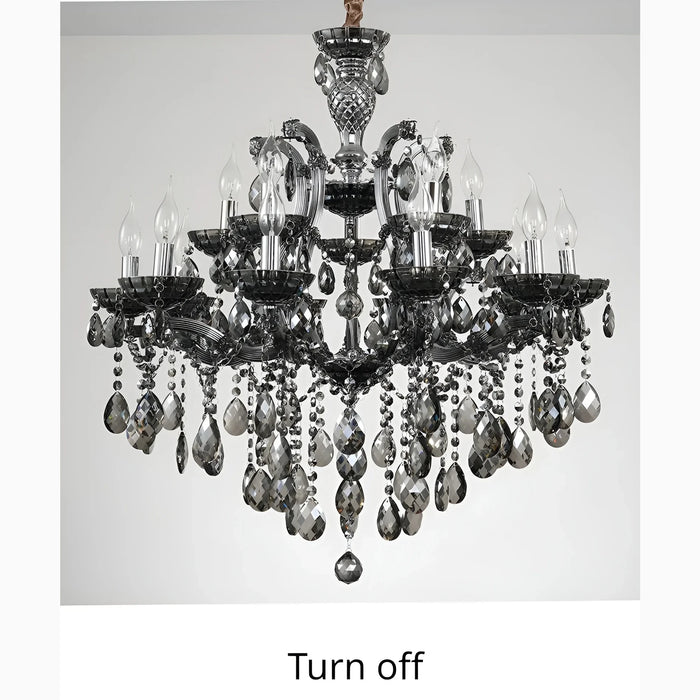 MIRODEMI Zenevredo | European-Style Retro Crystal Candle Shape Chandelier Amber Smoke Gray Clear Living Room Dining Room Bedroom Kitchen Island Hall Lobby Restaurant Bar