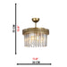 MIRODEMI Zerbo Drum Gold Metal Tumbled Chandelier With Crystal Stone Size