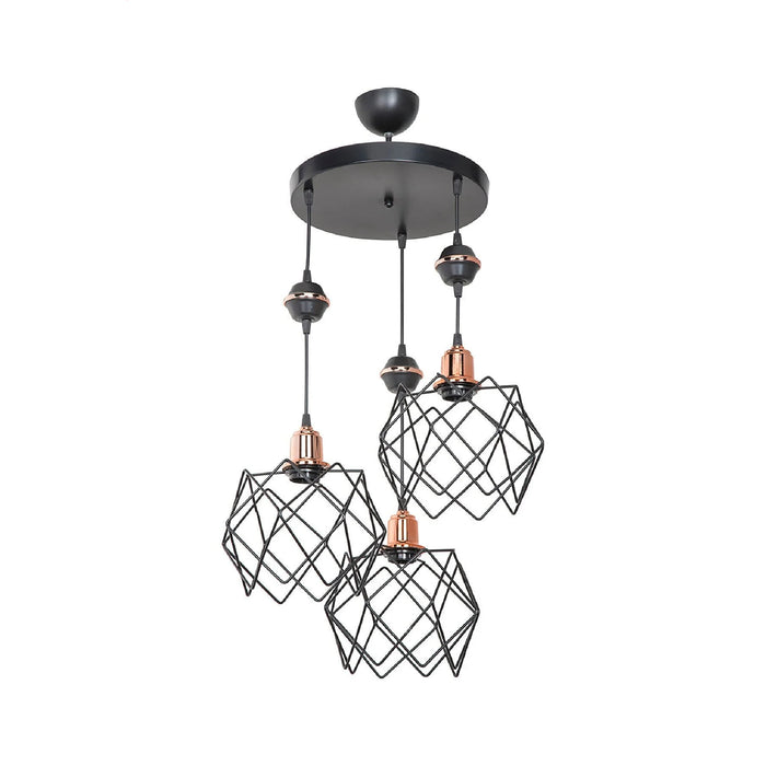 MIRODEMI® Zeri | Modern Black Triple Cobweb Design Cocoon Chandelier For Dining Room