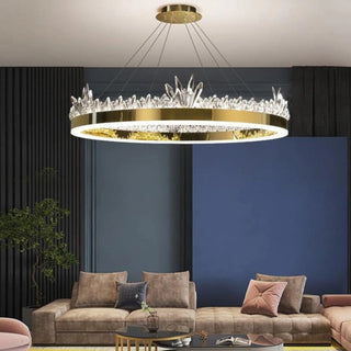 MIRODEMI® Zermatt | Crown Design Crystal Light Fixture for Living Room