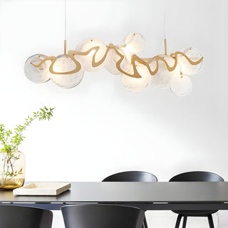 MIRODEMI Zero Branco Modern Creative Gold Glass Rectangle Chandelier For Home Decoration