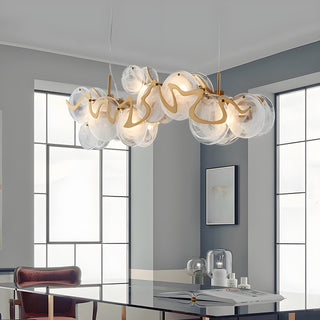 MIRODEMI Zero Branco Modern Creative Gold Glass Rectangle Chandelier For Kitchen