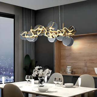 MIRODEMI Zero Branco Modern Creative Gold Glass Rectangle Chandelier For Dining Room