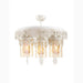 MIRODEMI Zevio White Elegant Double-Filled Ornamental Glass Chandelier Lights On