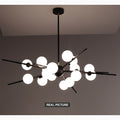 MIRODEMI Ziano Piacentino Creative Glass Ball Modern Pendant LED Chandelier Black Real Photo