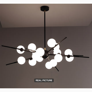 MIRODEMI Ziano Piacentino Creative Glass Ball Modern Pendant LED Chandelier Black Real Photo