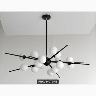 MIRODEMI Ziano Piacentino Creative Glass Ball Modern Pendant LED Chandelier Black Lights Off