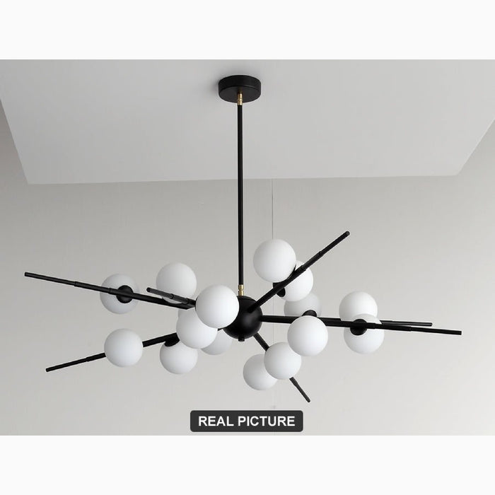 MIRODEMI Ziano Piacentino Creative Glass Ball Modern Pendant LED Chandelier Black Lights Off