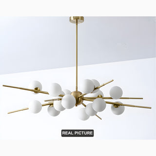 MIRODEMI Ziano Piacentino Creative Glass Ball Modern Pendant LED Chandelier Gold Colored