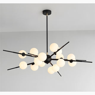 MIRODEMI Ziano Piacentino Creative Glass Ball Modern Pendant LED Chandelier Black Colored