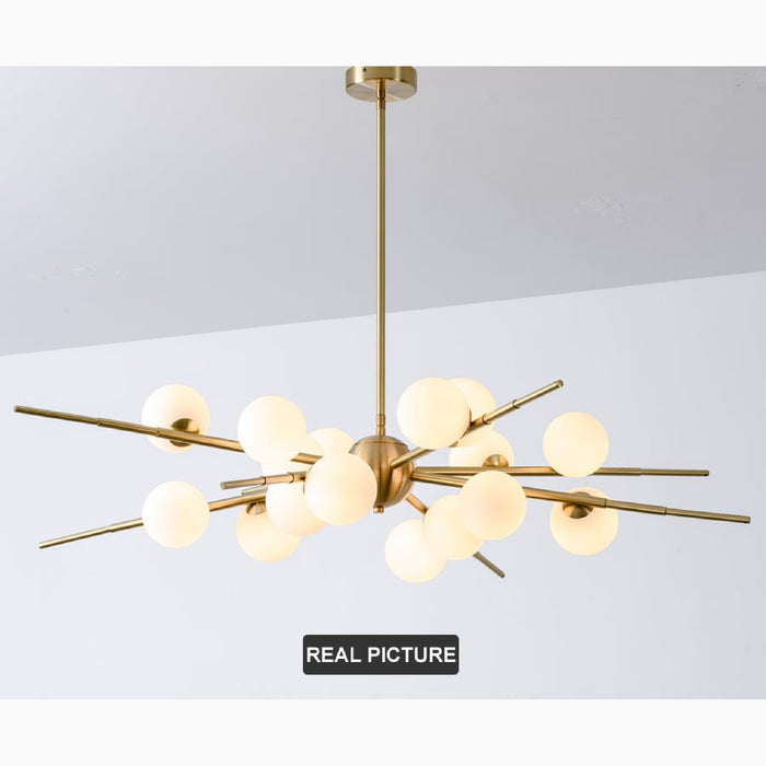 MIRODEMI Ziano Piacentino Creative Glass Ball Modern Pendant LED Chandelier Gold Lights On