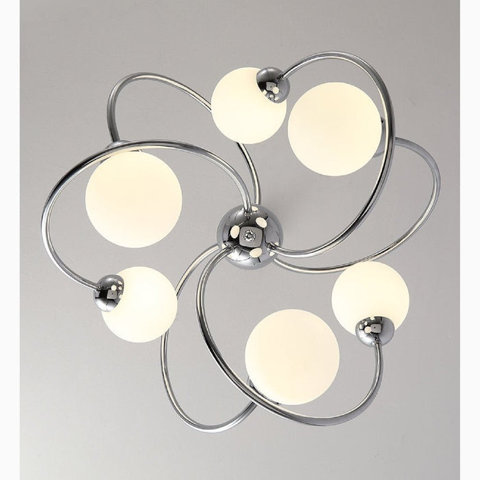 MIRODEMI Zibido San Giacomo Glass LED Ball Chrome Plated Metal Chandelier Modern Decoration