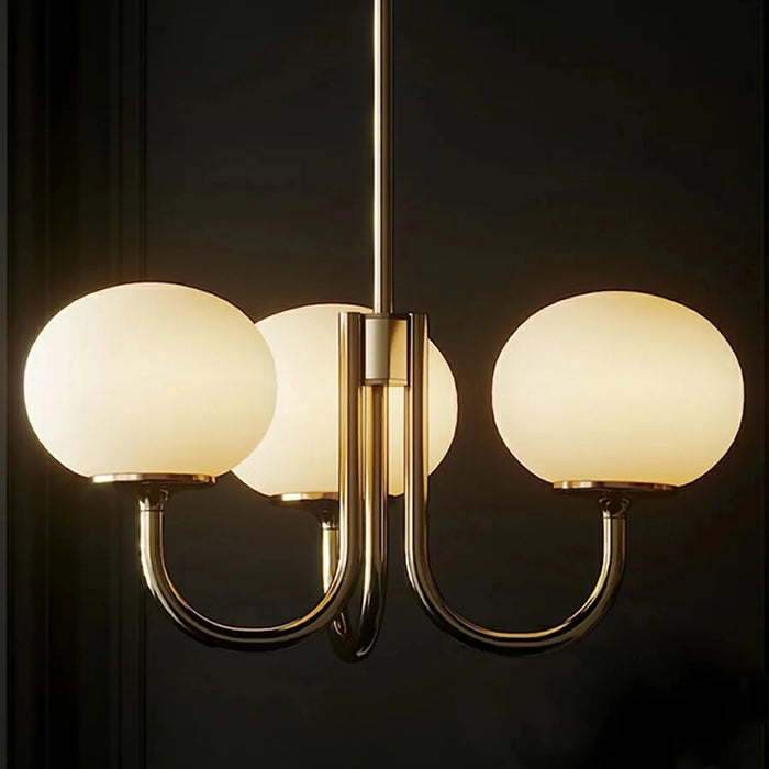 MIRODEMI® Zimella | Gold White Ball Chandelier