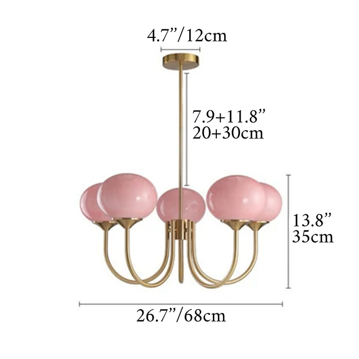 MIRODEMI® Zimella | Cream Pink Round Chandelier