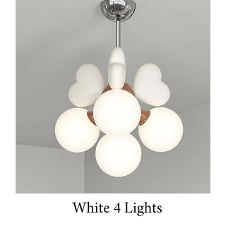 Heart-shaped art-deco chandelier for kids room