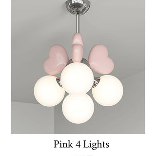 Art-deco pendant chandelier with heart-shaped design