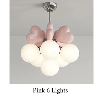 Modern pastel heart-shaped chandelier