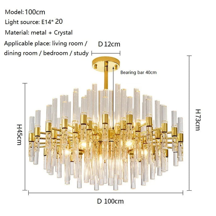 MIRODEMI® Zuccarello | Abstract Design Gold Glass Hanging Chandelier