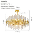 MIRODEMI® Zuccarello | Abstract Design Gold Glass Hanging Chandelier