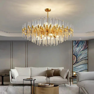 MIRODEMI® Zuccarello | Abstract Design Gold Glass Hanging Chandelier