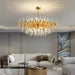 MIRODEMI® Zuccarello | Abstract Design Gold Glass Hanging Chandelier