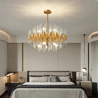 MIRODEMI® Zuccarello | Abstract Design Gold Glass Hanging Chandelier