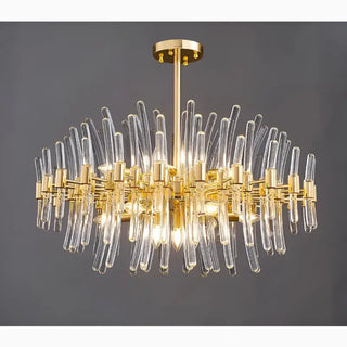 MIRODEMI® Zuccarello | Abstract Design Gold Glass Hanging Chandelier Style 1 for Home