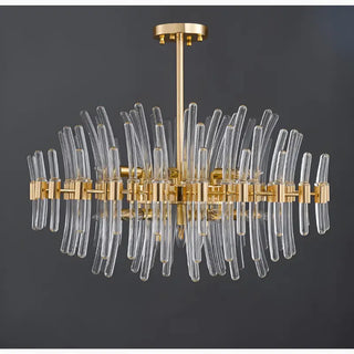 MIRODEMI® Zuccarello | Abstract Design Gold Glass Hanging Chandelier Style 1 for Lobby