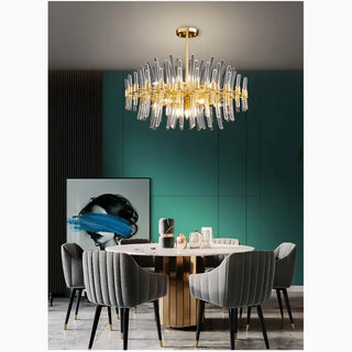 MIRODEMI® Zuccarello | Abstract Design Gold Glass Hanging Chandelier Style 1