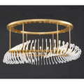 MIRODEMI® Zug | Modern Gold/White Crystal Chandelier for Living Room