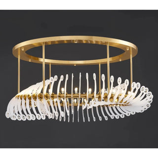 MIRODEMI® Zug | Modern Gold/White Crystal Chandelier for Living Room