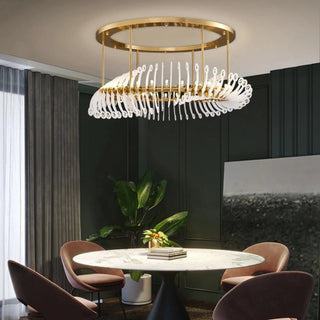 MIRODEMI® Zug | Gold/White Crystal Chandelier for Kitchen