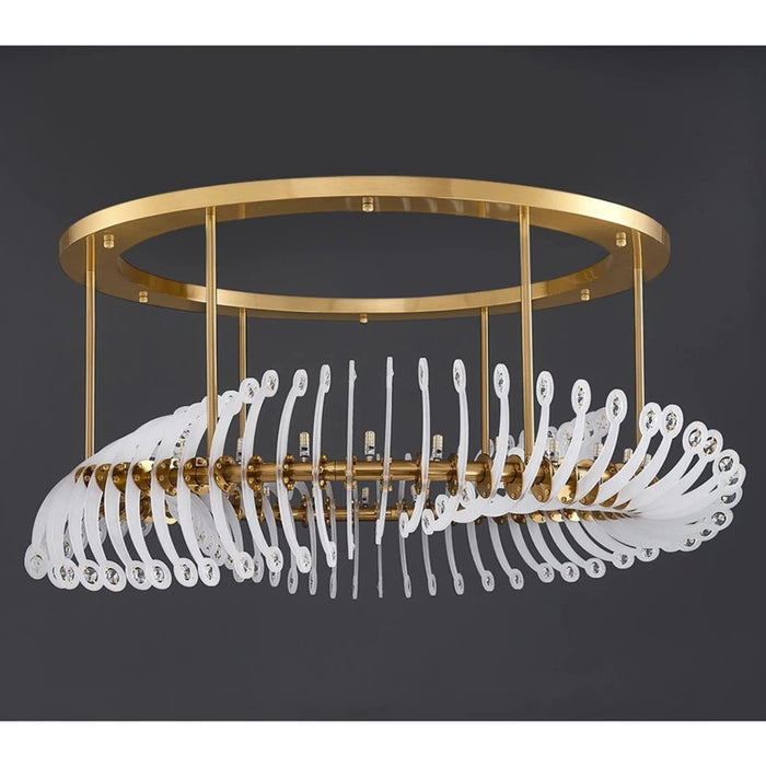 MIRODEMI® Zug | Gold/White Crystal Chandelier for Dining Room