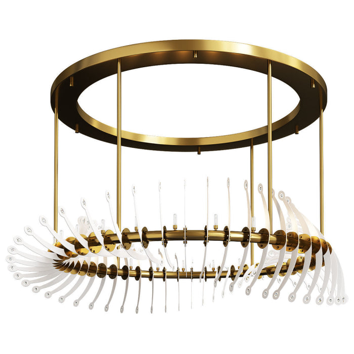 MIRODEMI® Zug | Modern Gold/White Crystal Chandelier for Living Room