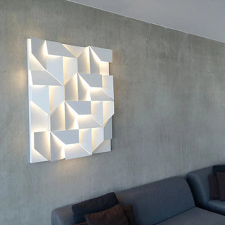 Geometric white wall light with sleek angles